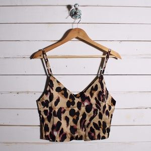 Leopard Print Satin Cami Top & Shorts Set